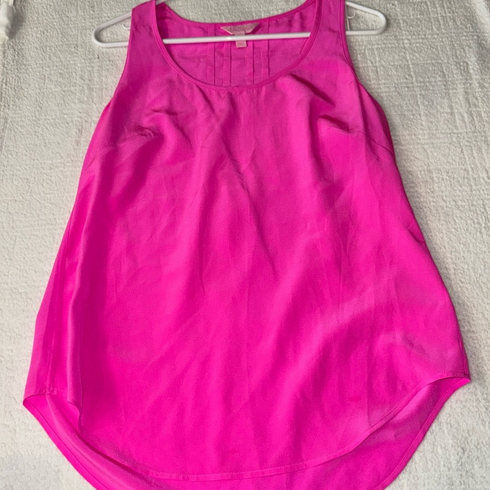 Lilly Pulitzer Pink Silk Tank - Picture 1 of 4